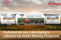 Siatka do prasy o długości 2800m i szerokości 1,23m. Massey Ferguson